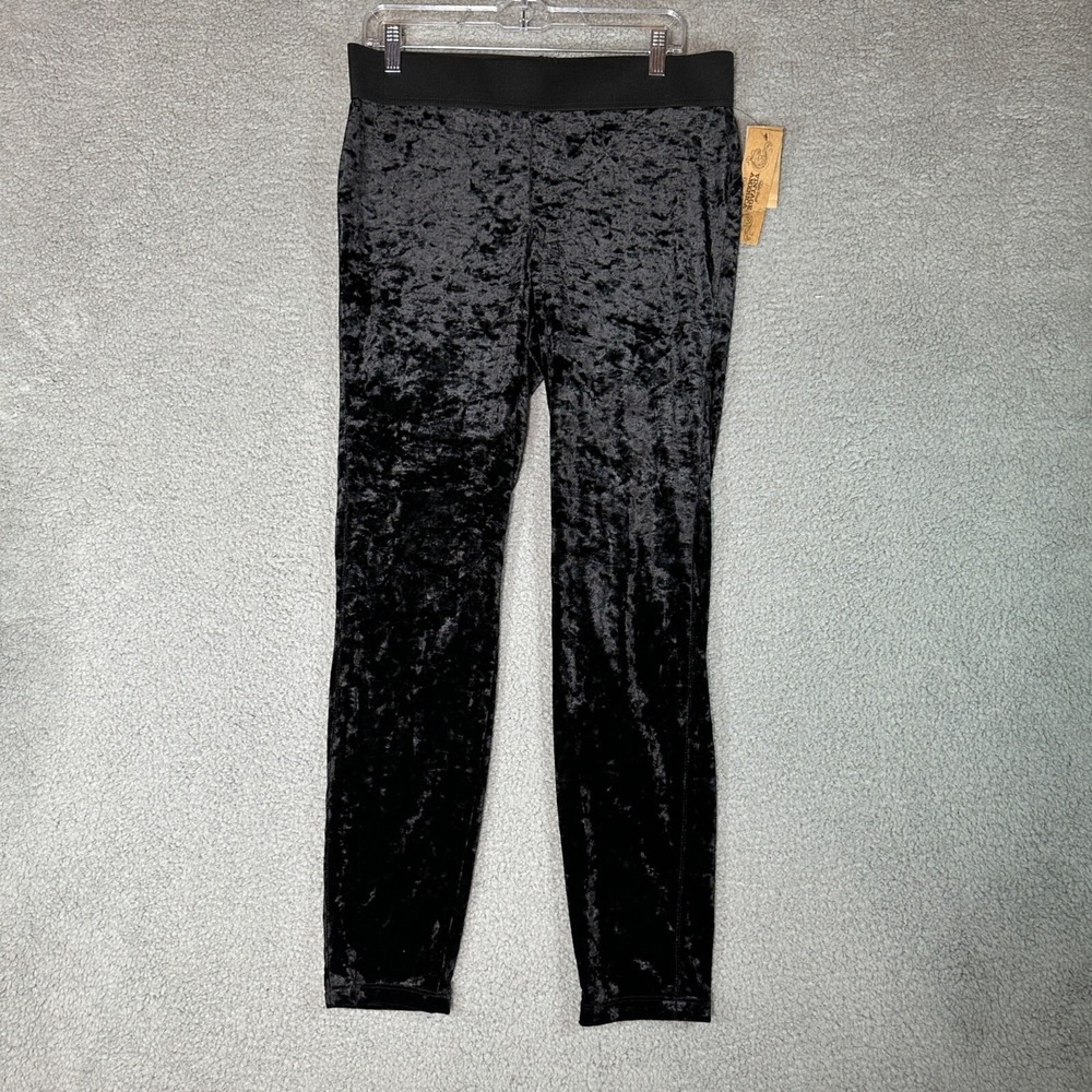 Nine West Vintage America Pants Womens Medium Black Velvet Gothic Y2K 90s Casual